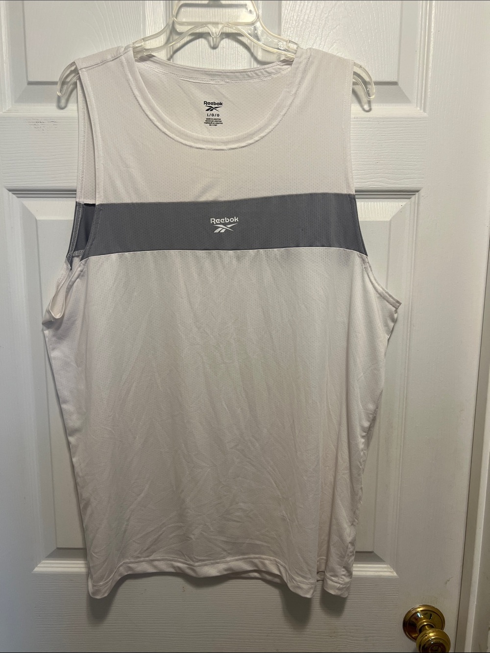 Reebok White Tank with Gray Chest Panel